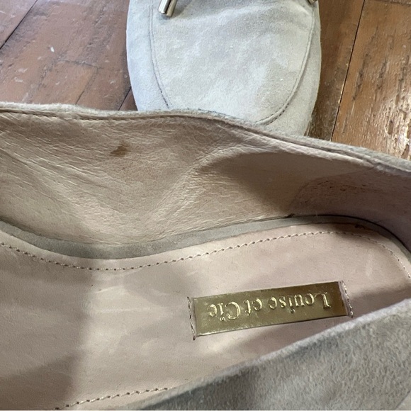 Louise Et Cie Tan Suede Leather Tie Almond Toe Loafer Flats 8 Old Money Preppy - Picture 13 of 13